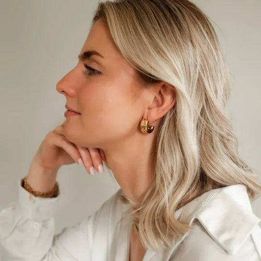 Waterproof Double Hoops Earrings - Sunny Sunday