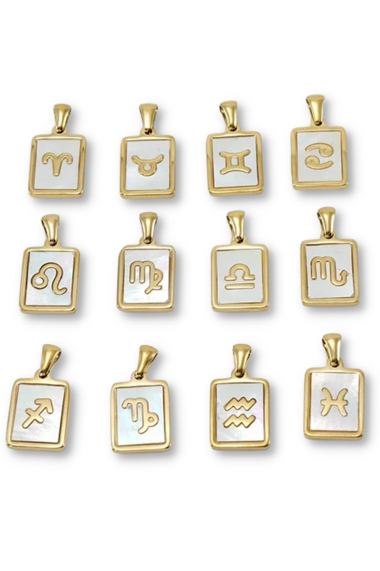 White Marble Zodiac Necklace