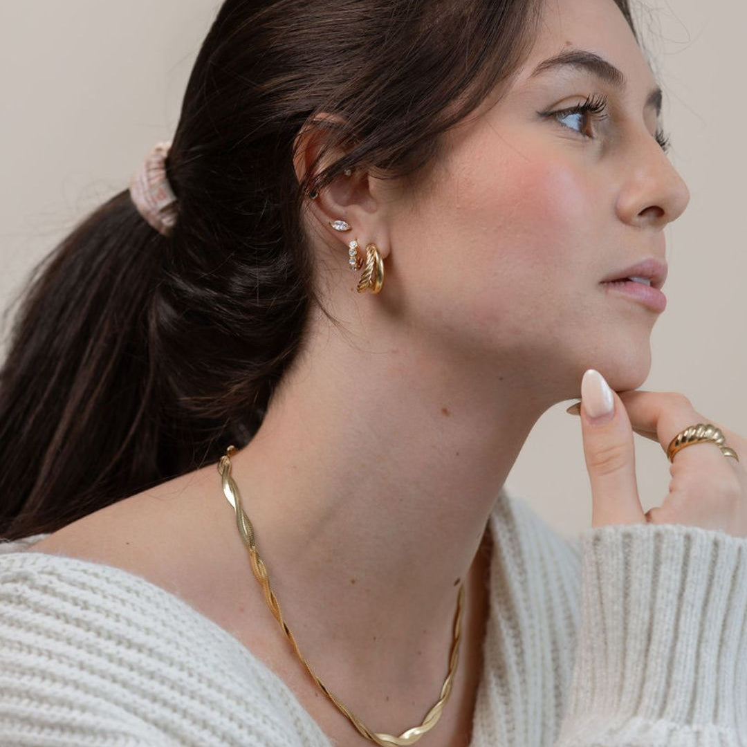 Waterproof Ana Hoop Earrings - Sunny Sunday