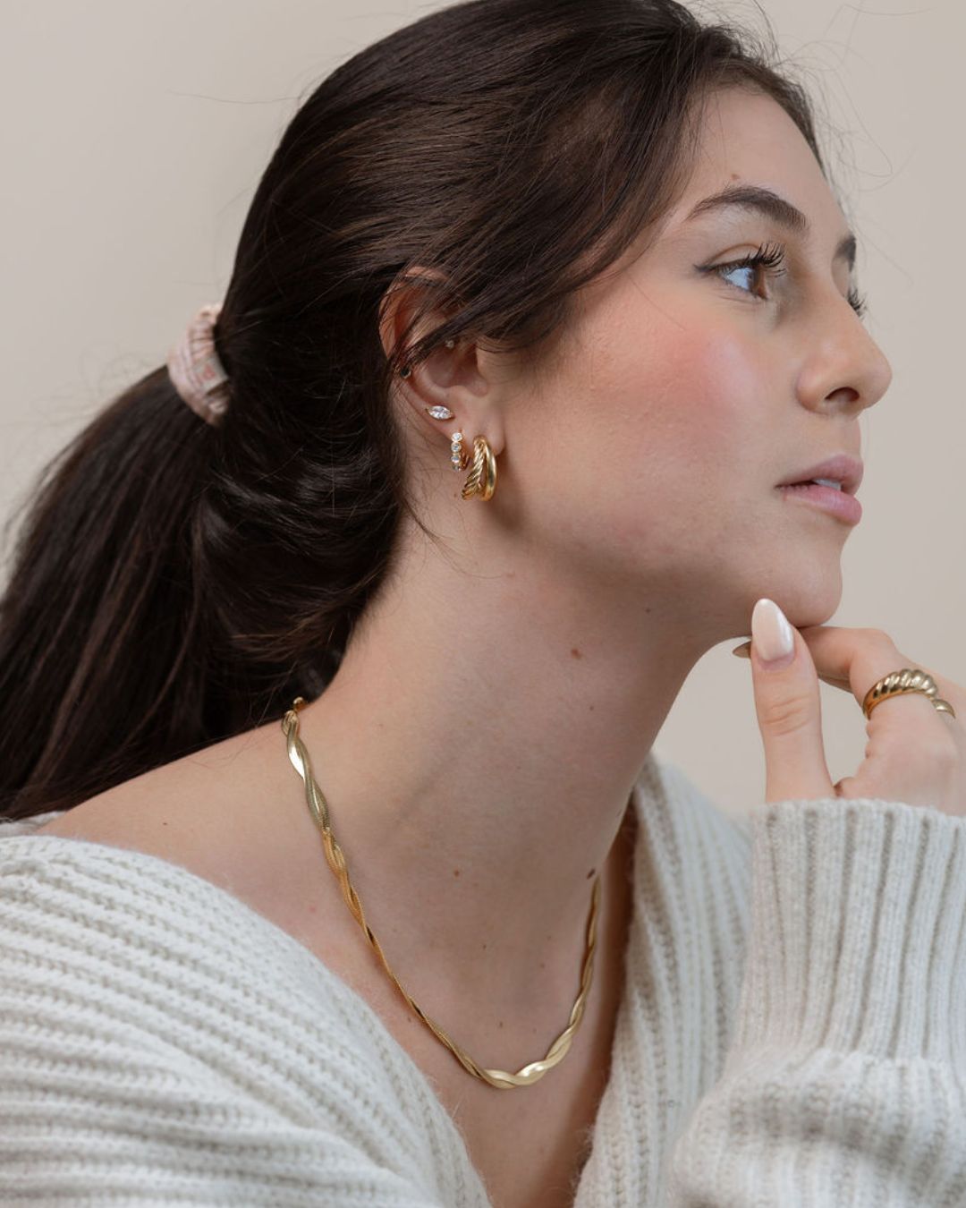 Waterproof Ana Hoop Earrings - Sunny Sunday