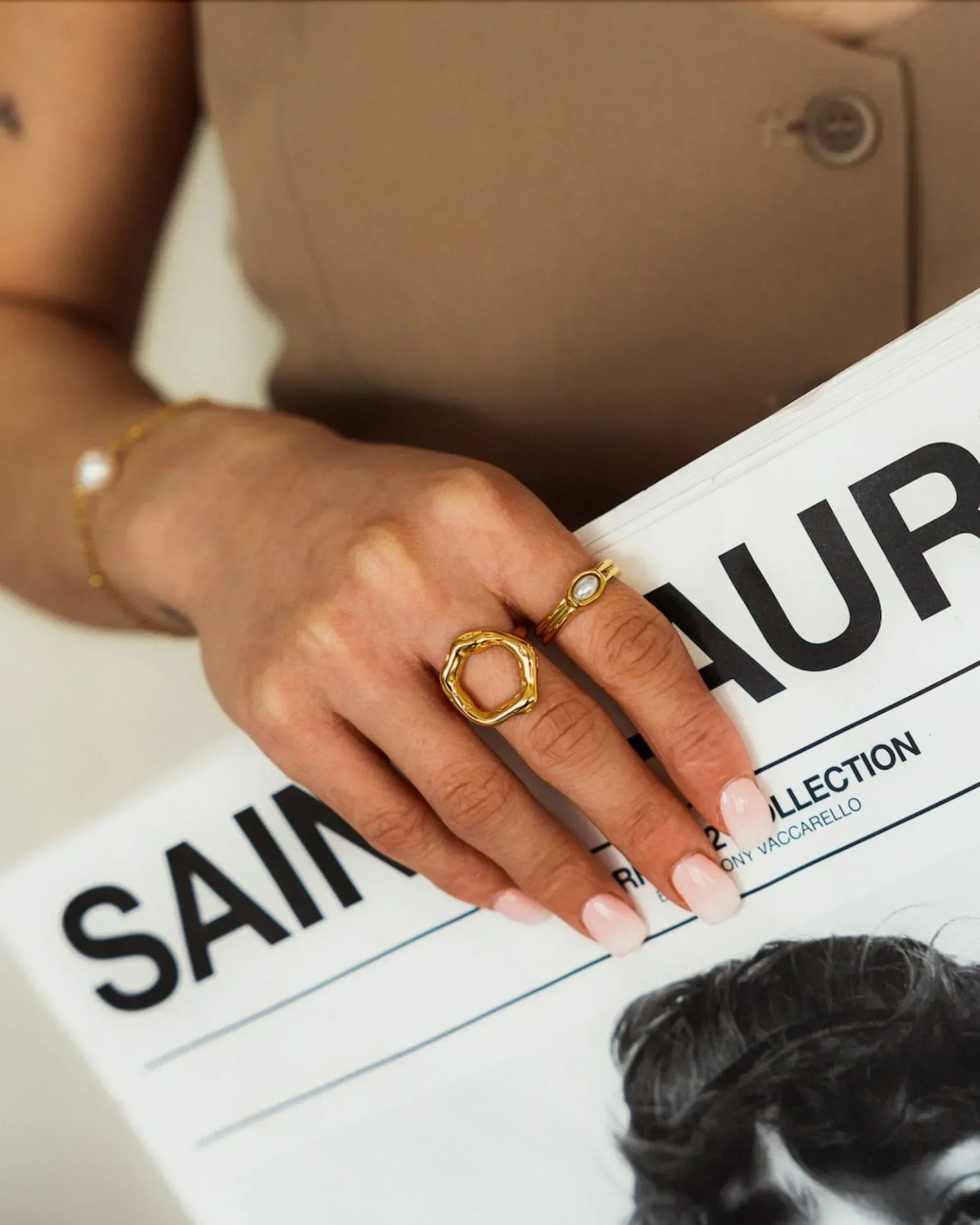 Waterproof Night Out Pearl Ring - Sunny Sunday