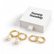 Pearl Hoop Earrings Bundle