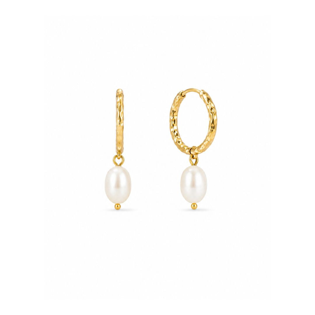 Capri Pearl Hoop Earrings