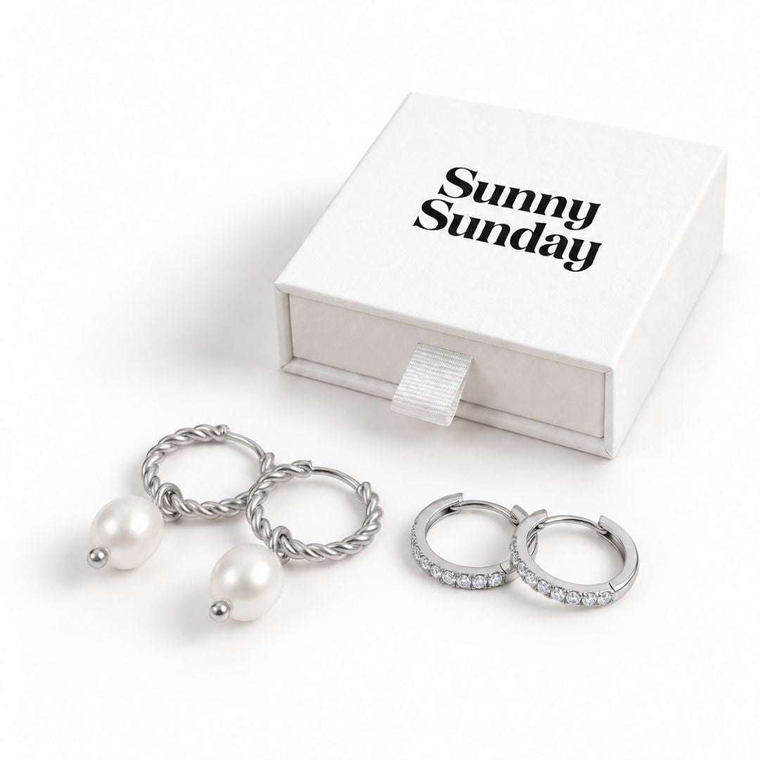 Pearl Hoop Earrings Bundle