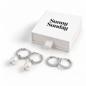 Pearl Hoop Earrings Bundle