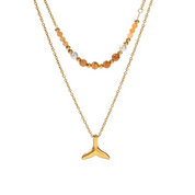 waterproof - By The Sea Double Beaded Necklace - Sunny Sunday