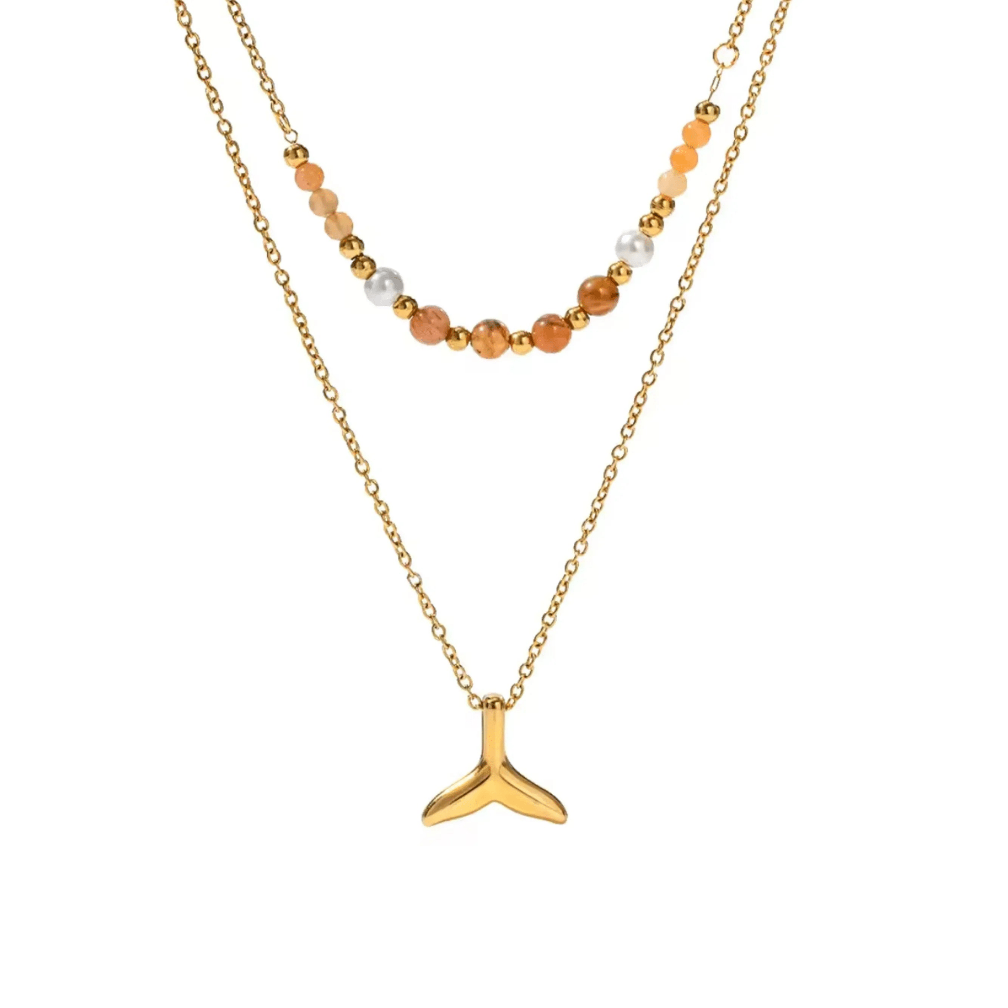 waterproof - By The Sea Double Beaded Necklace - Sunny Sunday