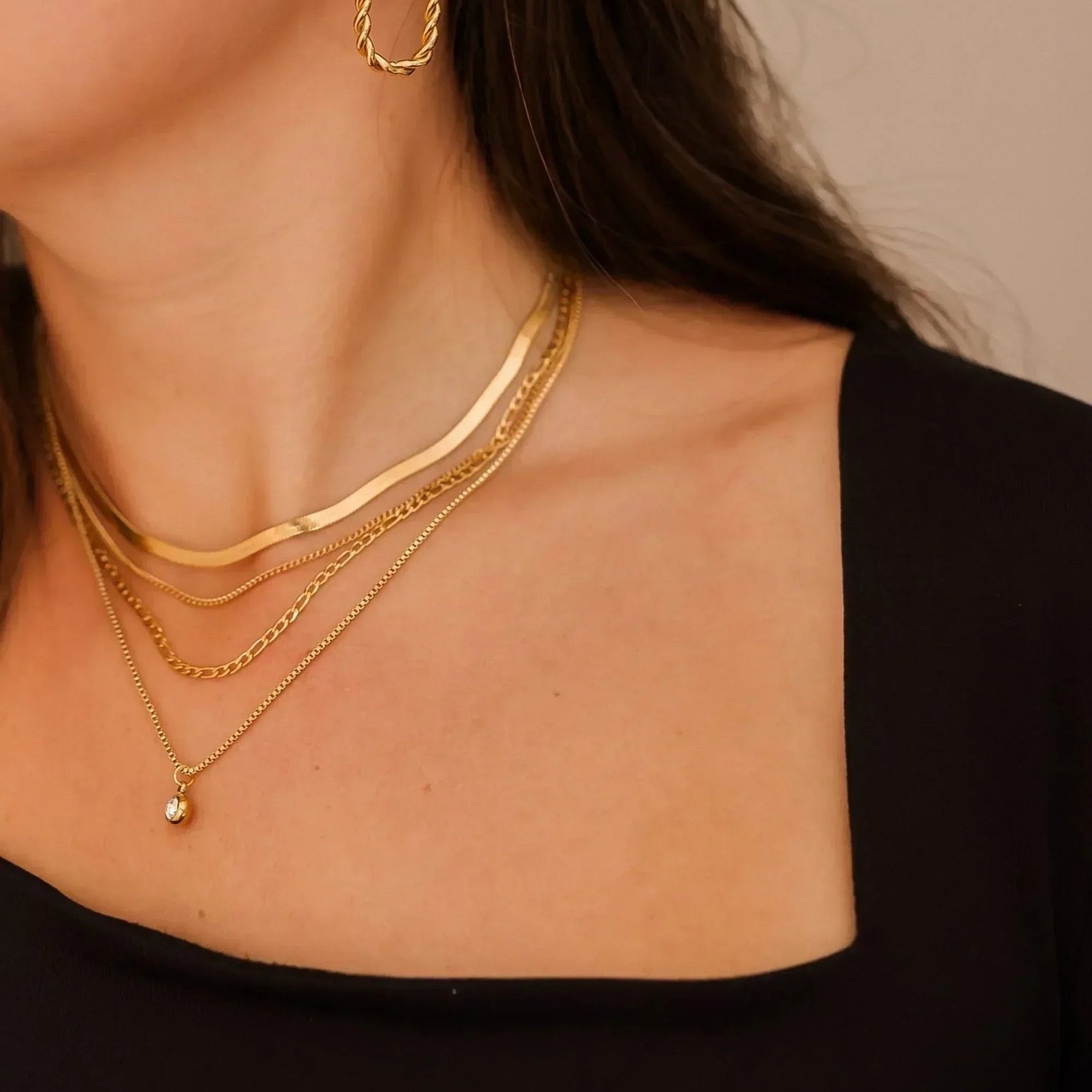 waterproof - Dainty Layered Necklace - Sunny Sunday