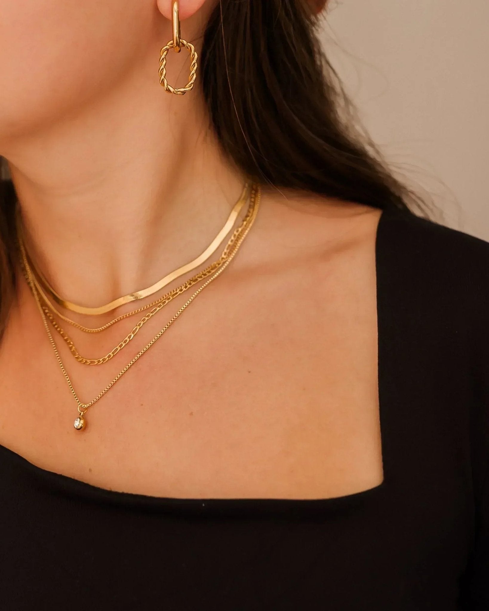 waterproof - Dainty Layered Necklace - Sunny Sunday