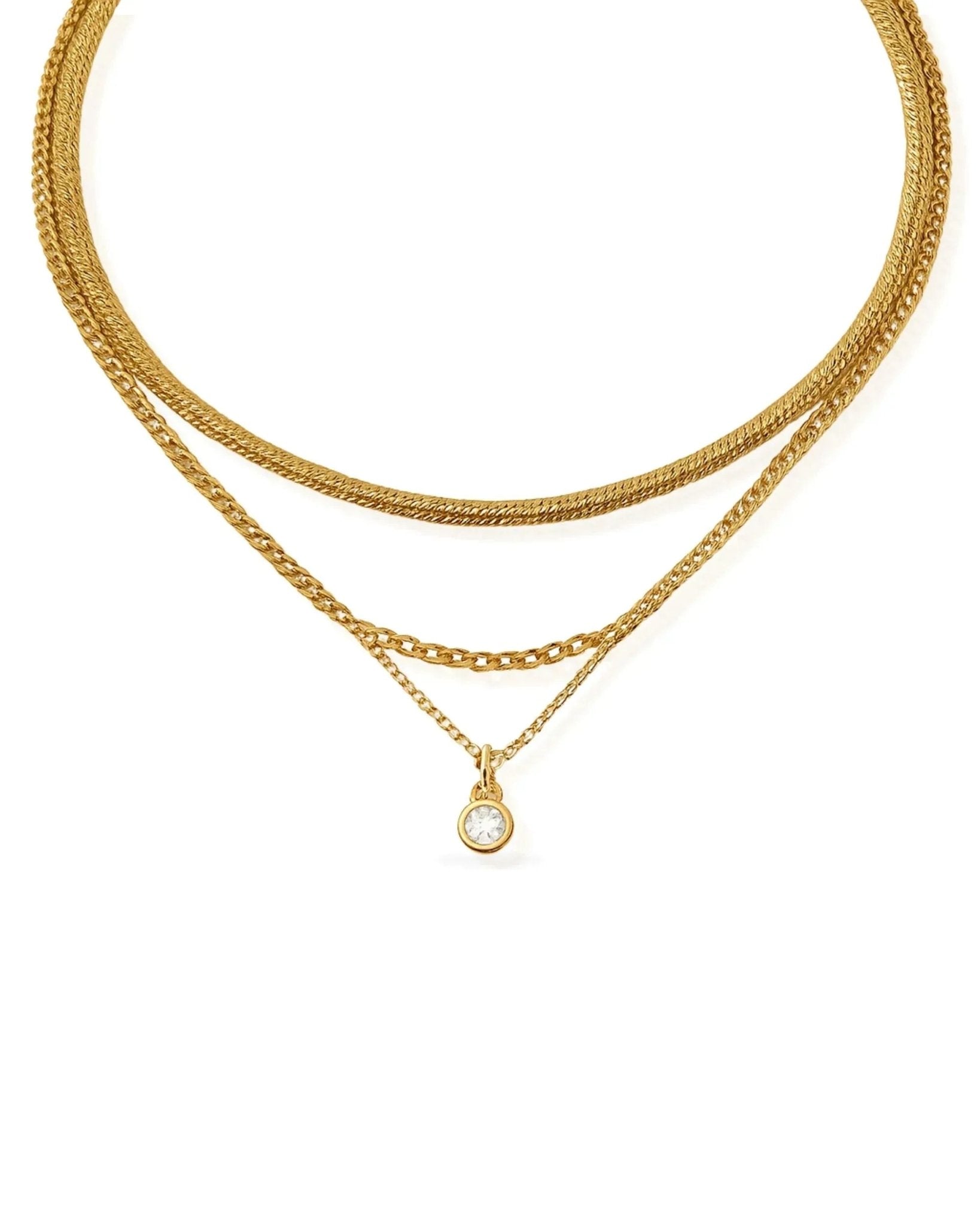 waterproof - Dainty Layered Necklace - Sunny Sunday