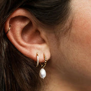 waterproof - Dreamy Pearl Hoops - Sunny Sunday