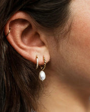 waterproof - Dreamy Pearl Hoops - Sunny Sunday