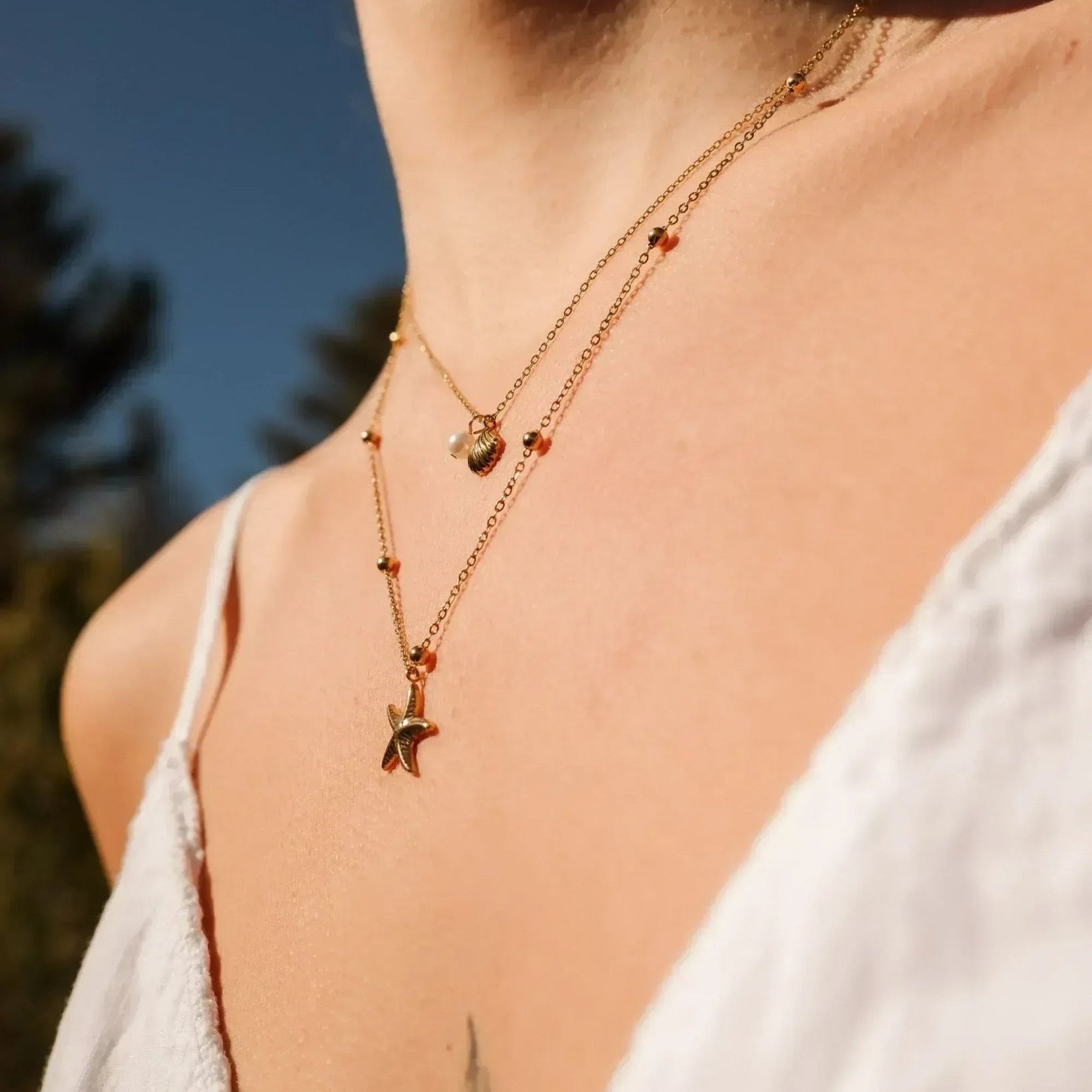waterproof - Dune Layered Necklace - Sunny Sunday