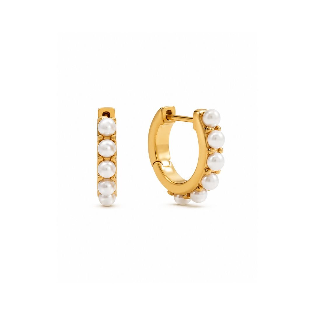 waterproof - Giulia Pearl Hoop Earrings - Sunny Sunday