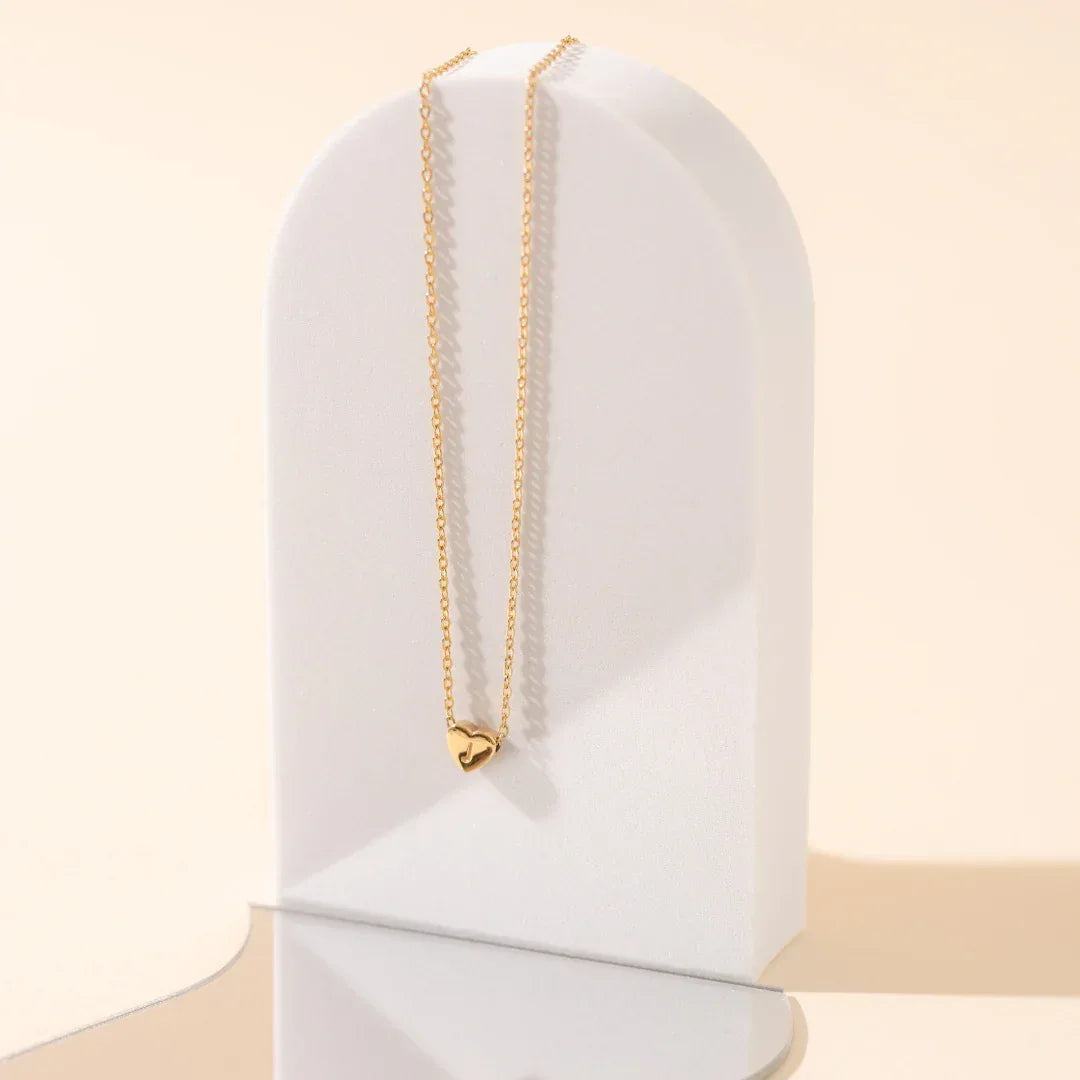 waterproof - Heart Shaped Initial Necklace - Sunny Sunday