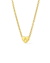waterproof - Heart Shaped Initial Necklace - Sunny Sunday