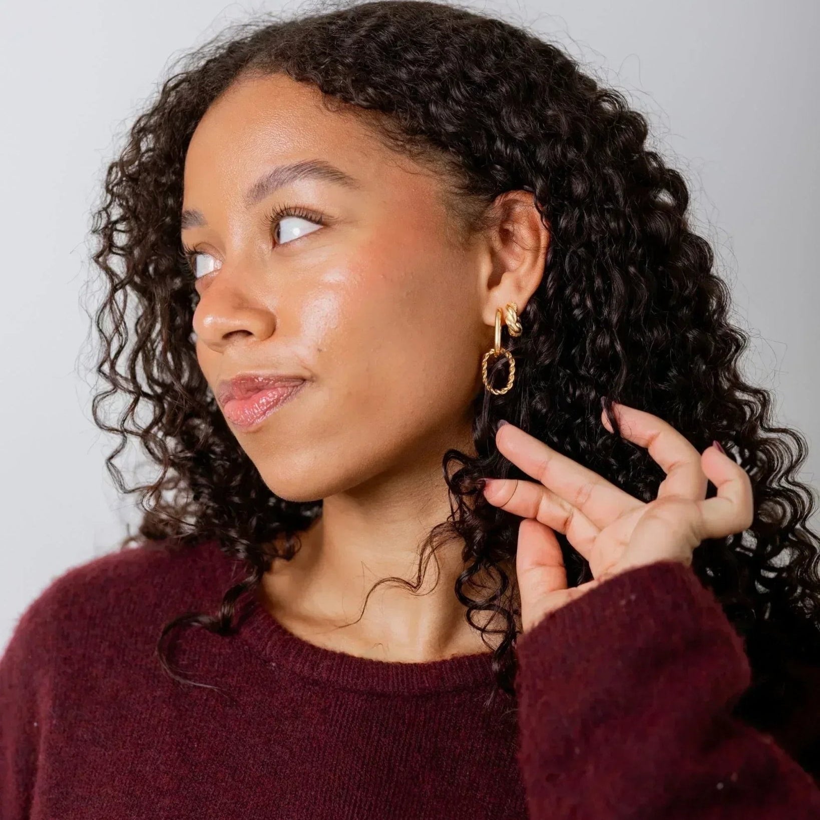 waterproof - Louisa Double Hoop Earrings - Sunny Sunday