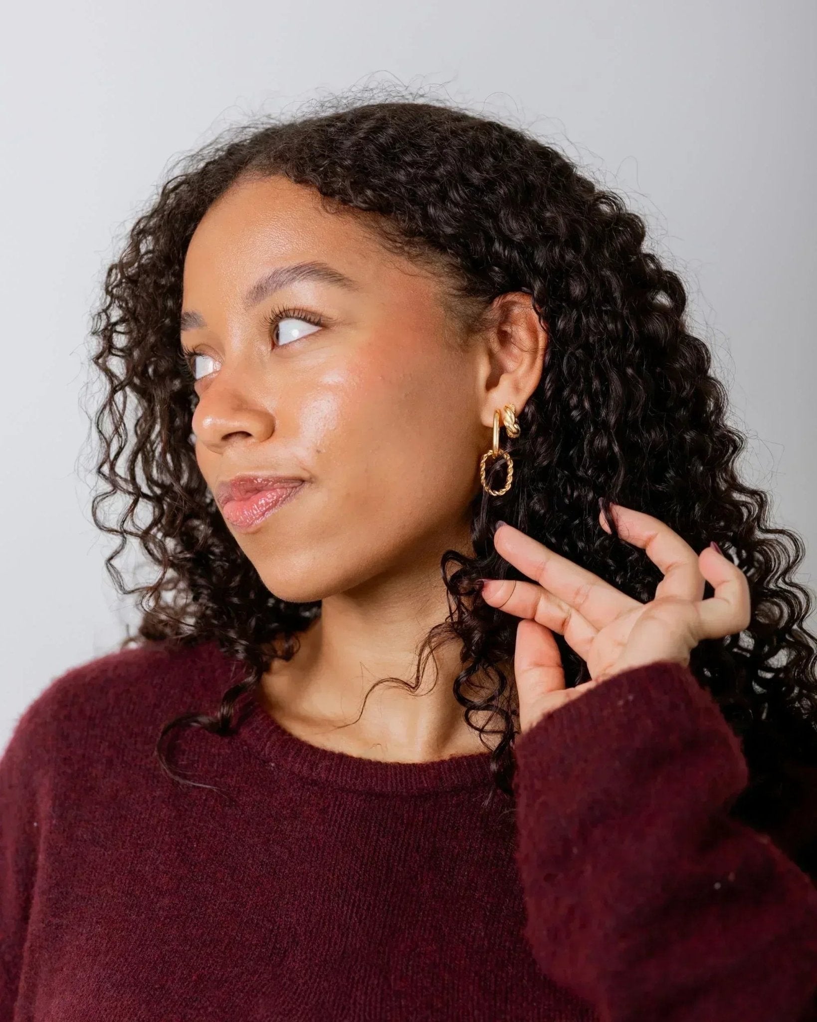 waterproof - Louisa Double Hoop Earrings - Sunny Sunday