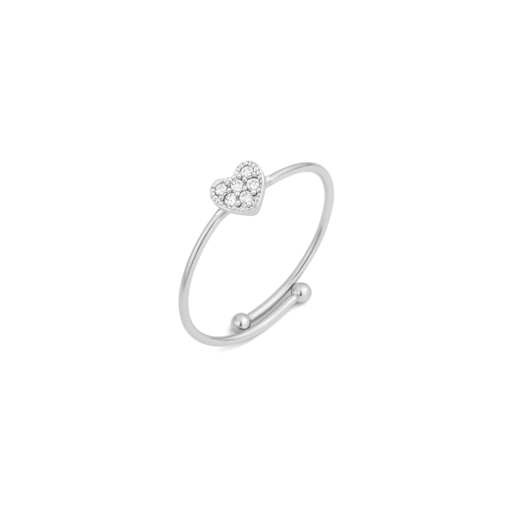 waterproof - Sparkling Heart Adjustable Ring - Sunny Sunday