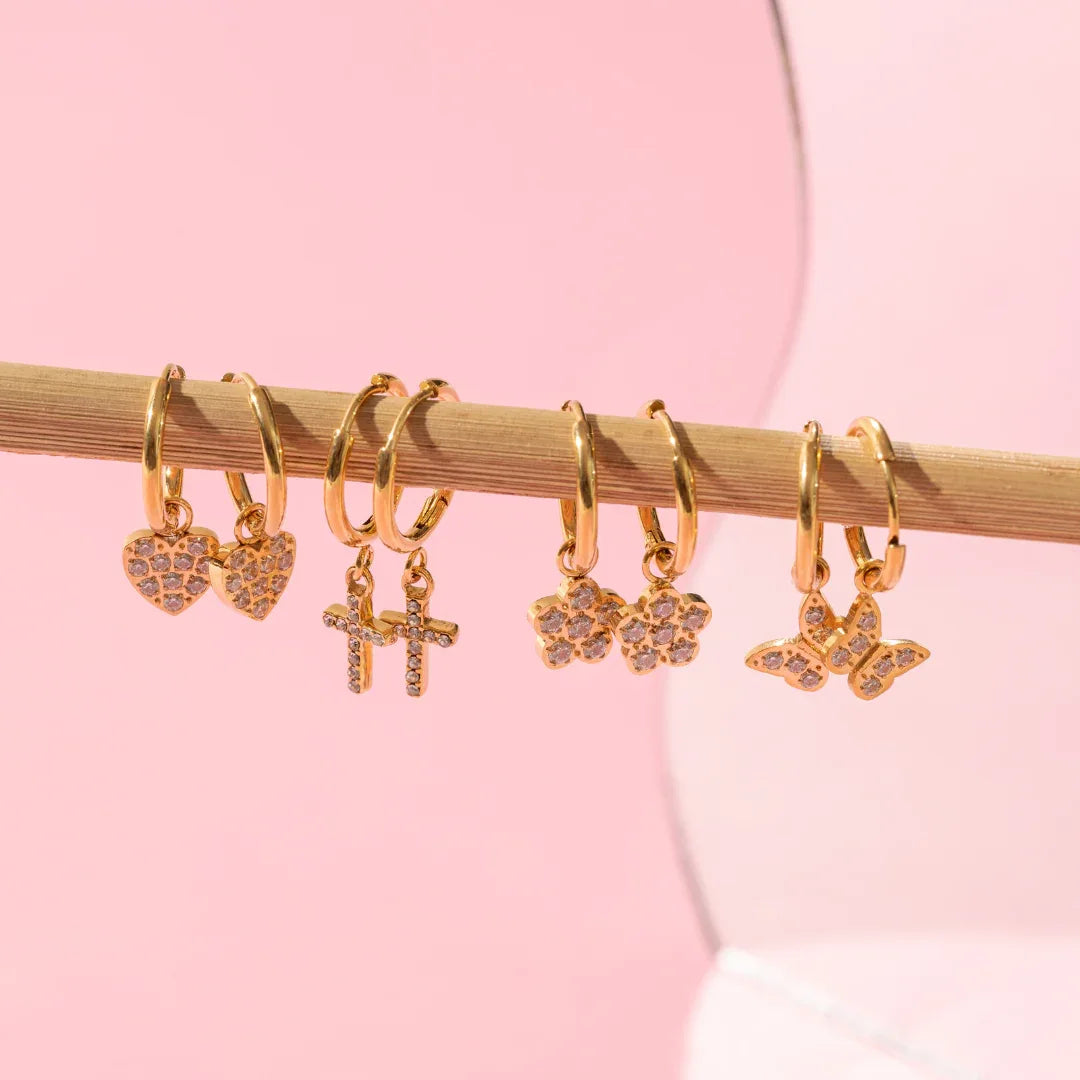 waterproof - Sparkling Huggies Earrings - Sunny Sunday