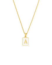 waterproof - White Marble Initial Necklace - Sunny Sunday
