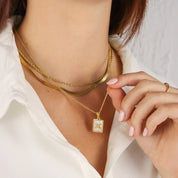 Waterproof White Marble Zodiac Necklace - Sunny Sunday