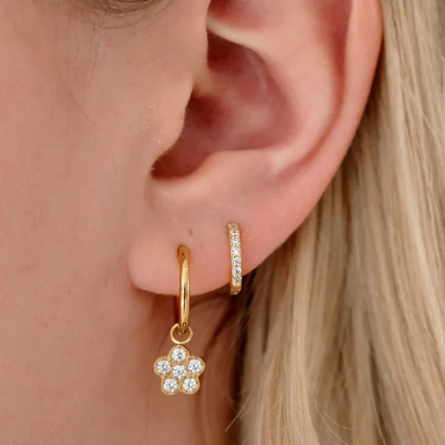 Waterproof Sparkling Huggies Earrings - Sunny Sunday