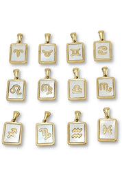 Waterproof White Marble Zodiac Necklace - Sunny Sunday