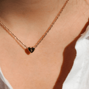 waterproof - Heart Shaped Initial Necklace - Sunny Sunday