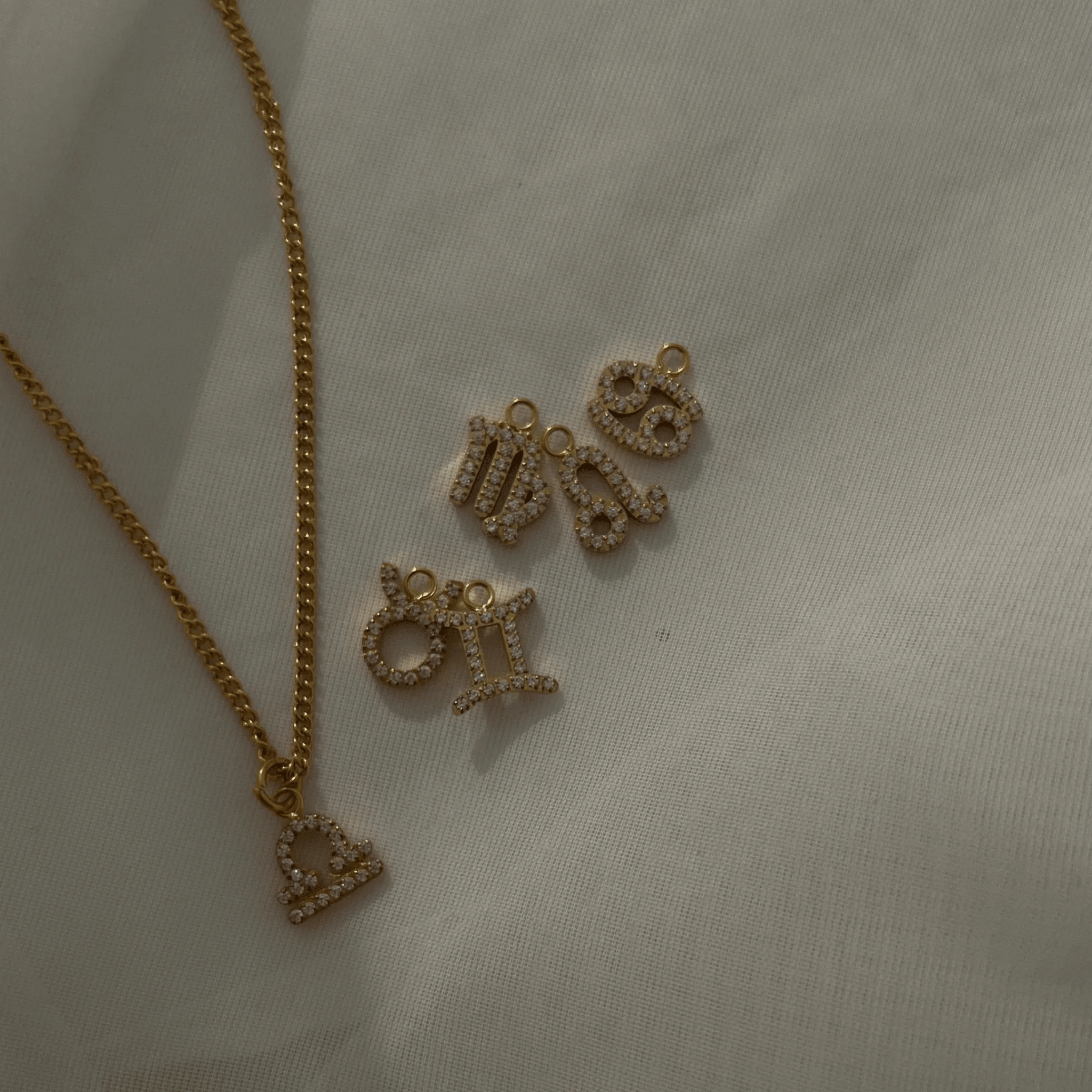waterproof - Pavé Zodiac Necklace - Sunny Sunday