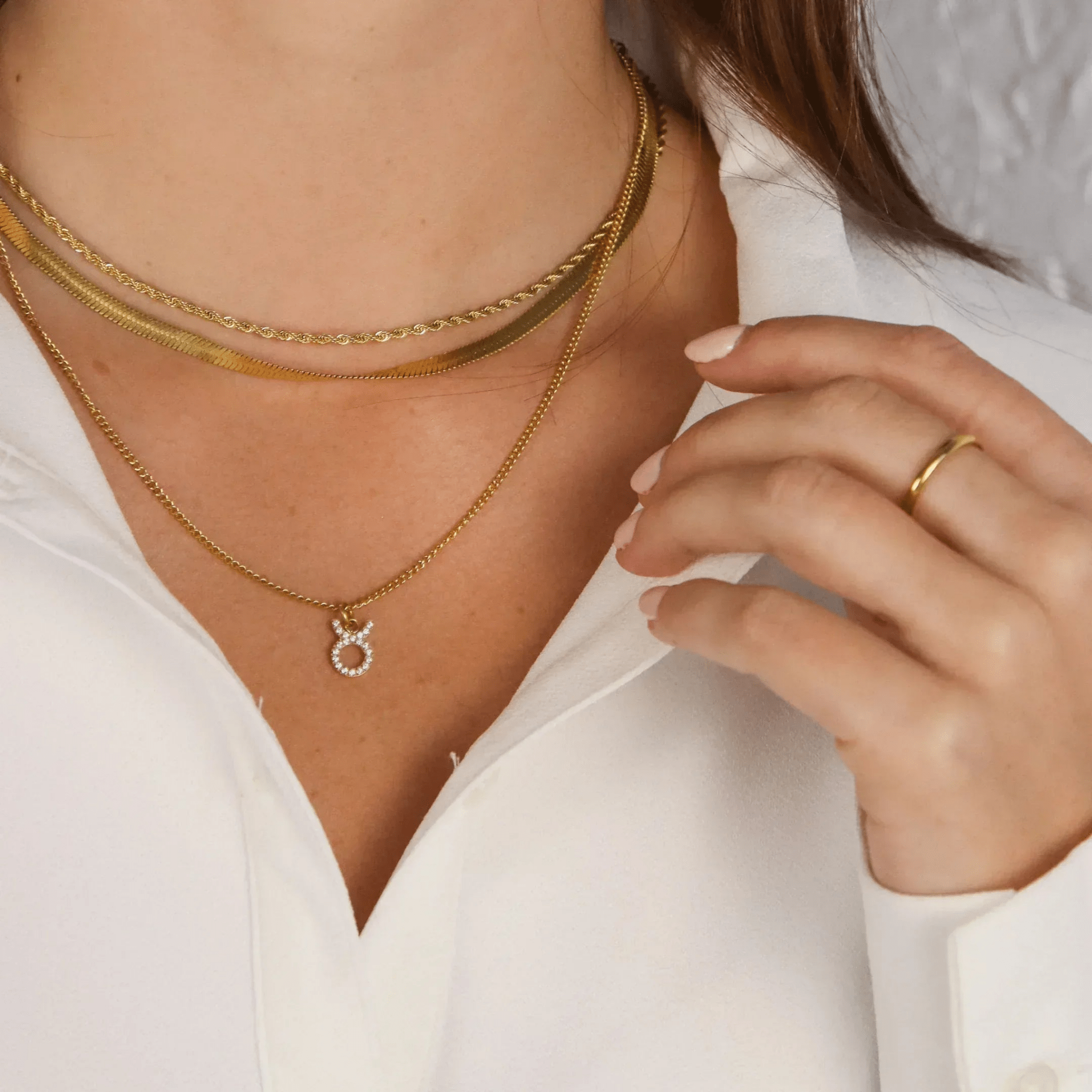 waterproof - Pavé Zodiac Necklace - Sunny Sunday