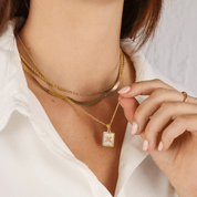 waterproof - White Marble Zodiac Necklace - Sunny Sunday